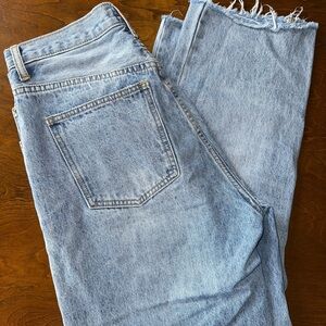 Princess Polly Cross Waist Classic Light Blue Denim Jeans